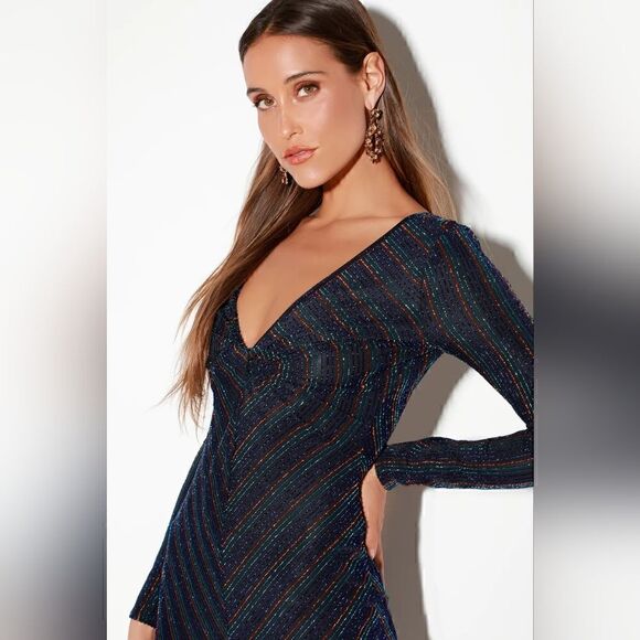 ASTR Twilight Multi Stripe Bodycon Dress - Picture 2 of 8